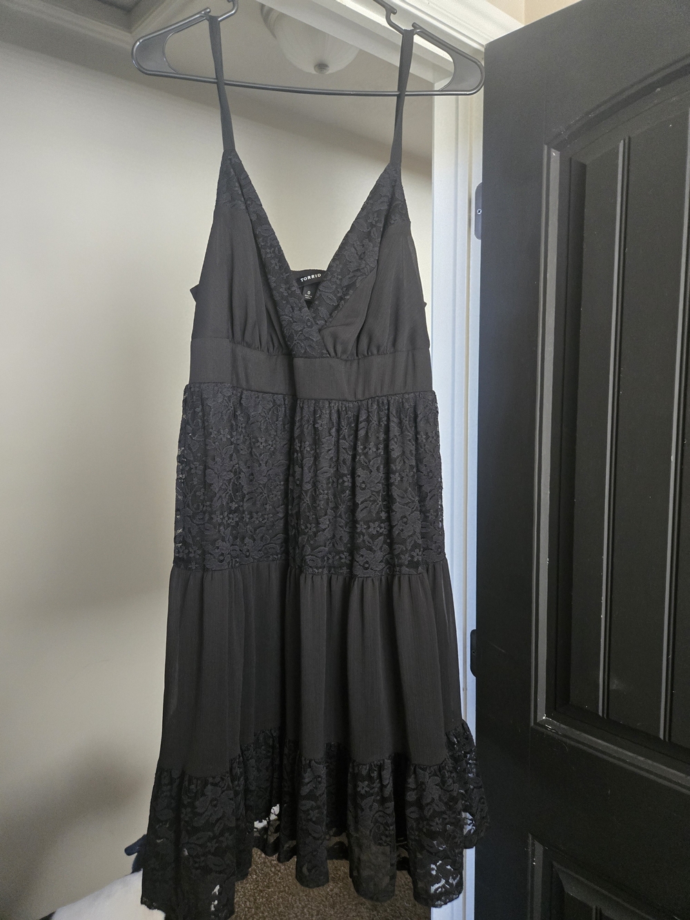 torrid Black Lace Tiered Midi Slip Dress